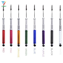 1000 шт/партия гибкий кристаллический стилус емкостная сенсорная ручка для Iphone 8 для Ipad samsung Galaxy Note Выдвижная с заглушкой от пыли