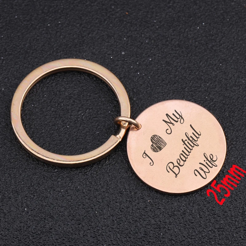 

For Wife Wedding Gift Engraved I Love My Beautiful Wife Keychain From Husband Jewelry Gift Women Exclusive Key Ring Tag