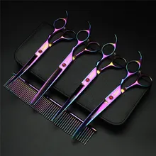 7 Inch Professional Pet Scissors set dog Grooming Japan 440c Groomer Dog Hair Curved Shears Tools Thinning Cutting Scissors 7 Inch Professional Pet Scissors set dog Grooming Japan 440c Groomer Dog Hair Curved Shears Tools Thinning Cutting Scissors