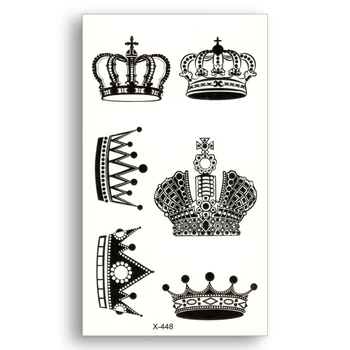 

Water Transfer Fake tattoos Disposable Waterproof Temporary Black Crown Stickers beauty Women Men Sexy Cool Body Art Makeup