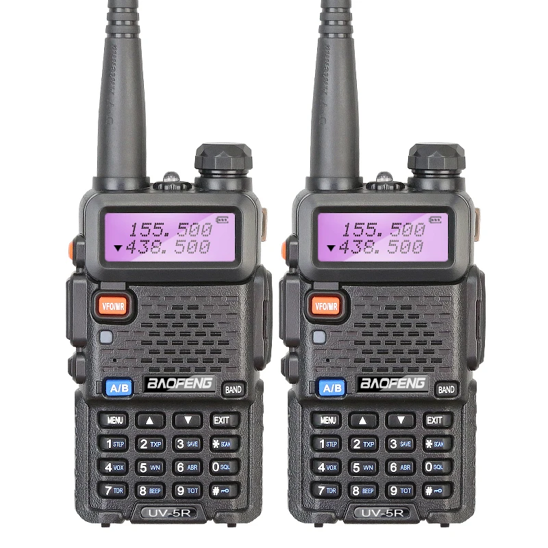 2 шт. BAOFENG UV-5R 136-174/400-520 мГц DTMF CTCSS Dual Band Любительское радио FM трансивер
