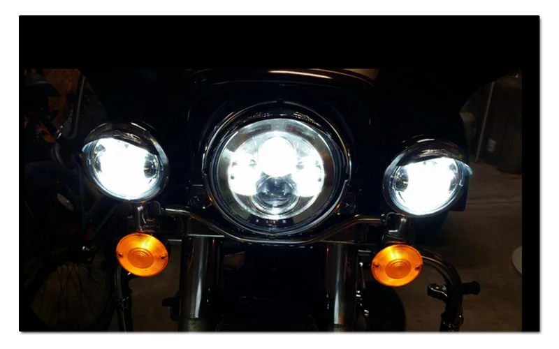  7 LED Headlight For Harley Davidson MOTORCYCLE CHROME PROJECTOR DAYMAKER HID LED LIGHT BULB Jeep Wrangler LED Headlamp  (5)