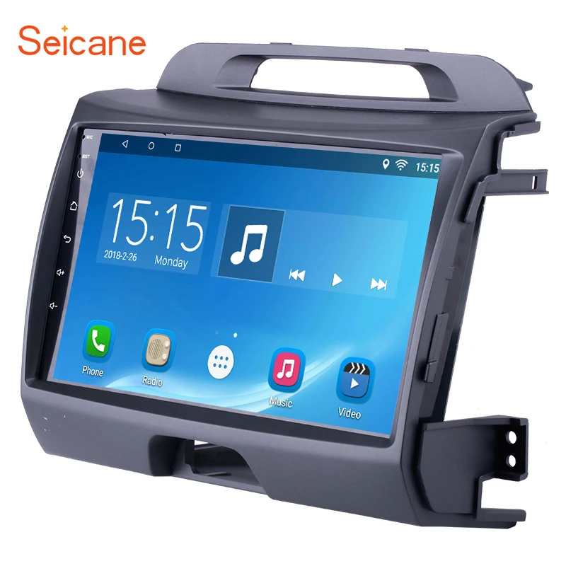 Goedkoop Seicane 2 DIN Touchscreen 9 inch Head Unit Radio Audio GPS Multimedia Speler voor 2010 2015 KIA Sportage met FM WIFI Bluetooth