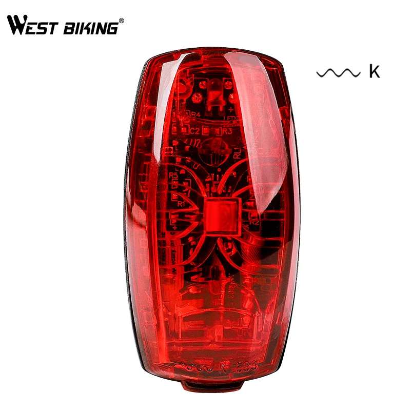 Discount WEST BIKING 120lm Bicycle Safety Light STVZO Approved Bike Seatpost Light Back Lamp Battery Cycling Night Warning Taillight 0