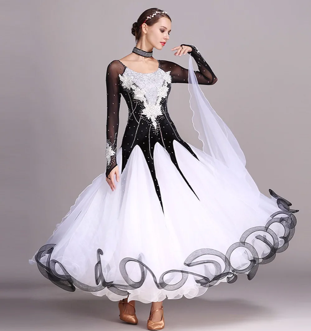 Бальные Танцы конкурс платье бархатные обычные платья Современный Танцевальный костюм бальное платье, для вальса платье Светящиеся костюмы