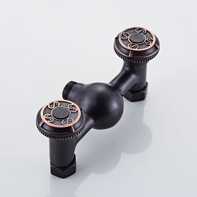 Черный Масло втирают Твердый латунный настенный смеситель для ванной комнаты с ручной душ кран 3 функции смеситель клапан