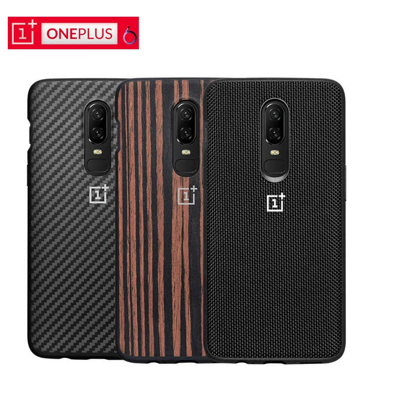 Чехол-бампер OnePlus 6 из черного дерева и нейлона Karbon+ чехол из ТПУ, Официальный чехол OnePlus6 из углеродного волокна, защитный чехол One Plus 6