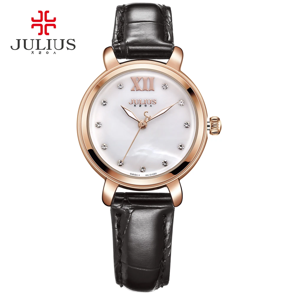 

Women Watches Reloj Hombre Marca De Lujo JULIUS Relogios Bayan Kol Saati Stainless Steel Leather Waterproof Quartz Wristwatches
