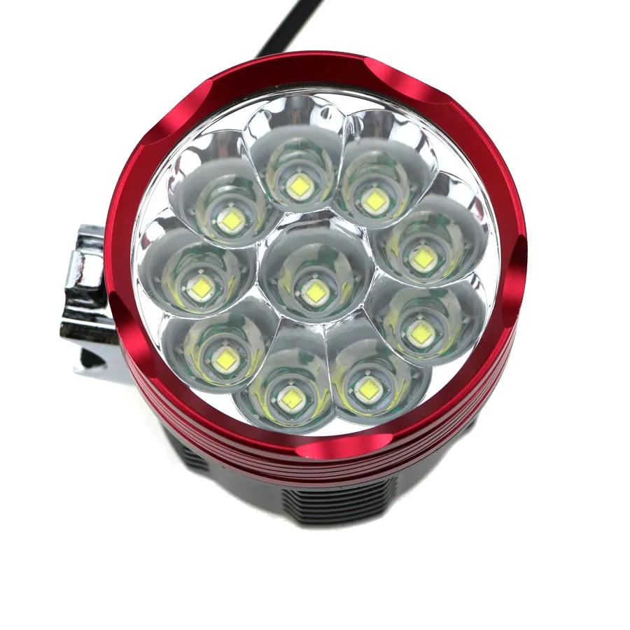 8.4 V 20000 lúmenes 10t6 bicicleta luces LED bicicleta luz 10X cree xm-l T6 LED montaña Ciclismo Luces de bicicleta 3 interruptor modos