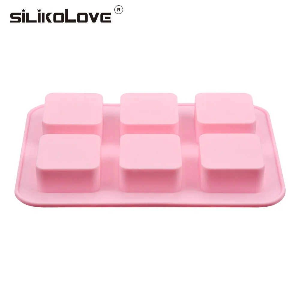 SILIKOLOVE 6 полости 3D квадратное мыло, силиконовая форма формы ручной работы для DIY изготовления мыла ремесла формы