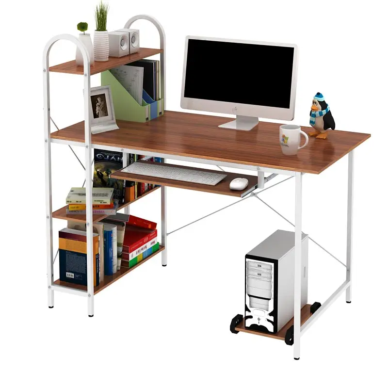 

simple combined desktop computer desk with bookshelves home&office 3 colors available
