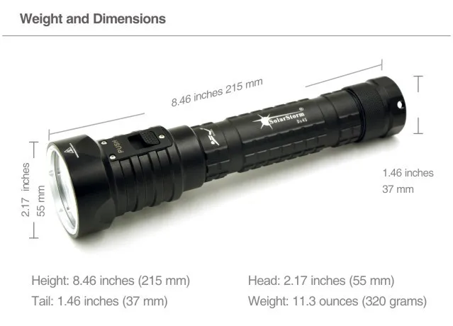 SolarStorm светодиодный открытый вспышка для подводного погружения и светильник подводный светодиодный светильник 4x XM-L2 Водонепроницаемый 18650 вспышка светильник лампа фонарь