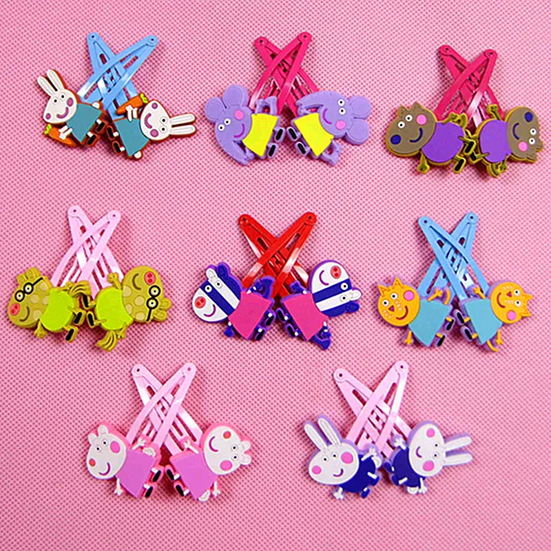 

2pcs/lot 2019 new children's doll accessories hair accessories girl headwear hairpin PVC jewelry paint clip