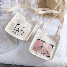 Модная женская сумка с мультяшным принтом, Высококачественная Холщовая Сумка, большая Вместительная женская сумка-шоппер, повседневная сумка на плечо