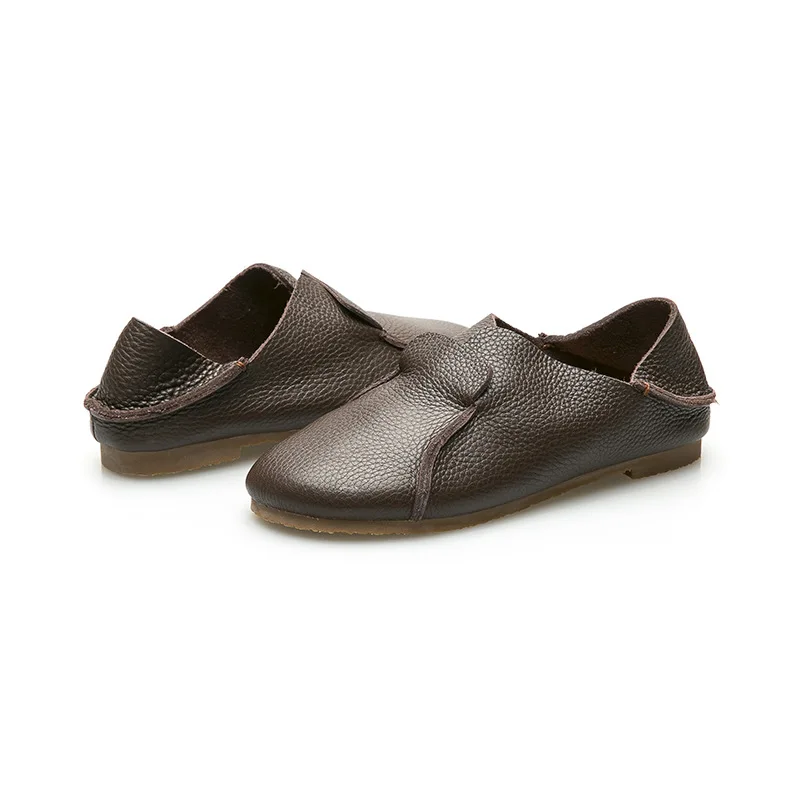 

2017 New Original Handmade Vintage Shoes Women Full Grain Leather Casual Ladies Shoes Genuine Leather women's shoes Flats 8818