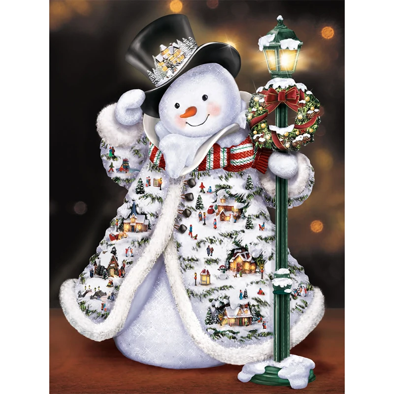 5D Diy Алмазная вышивка крестиком "Рождественский Снеговик" полная круглая Алмазная вышивка рукоделие Стразы мозаичные изделия 1125