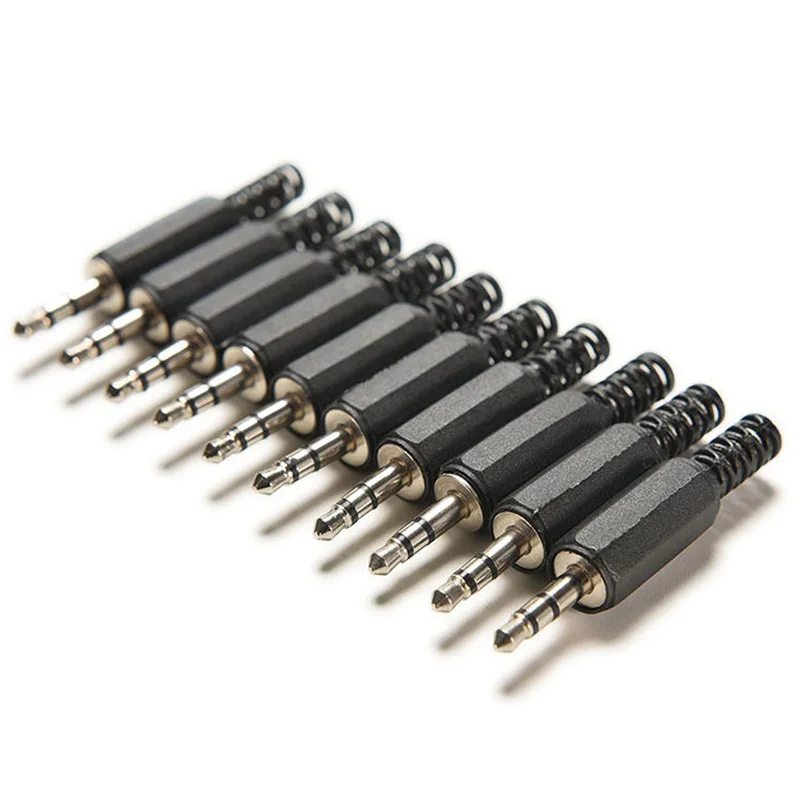 

Mayitr 10pcs 3.5mm 1/8" Audio Jack Plug Headphone Male Connector 3.5 jack plug Cable with Black Plastic Housing for Micphone