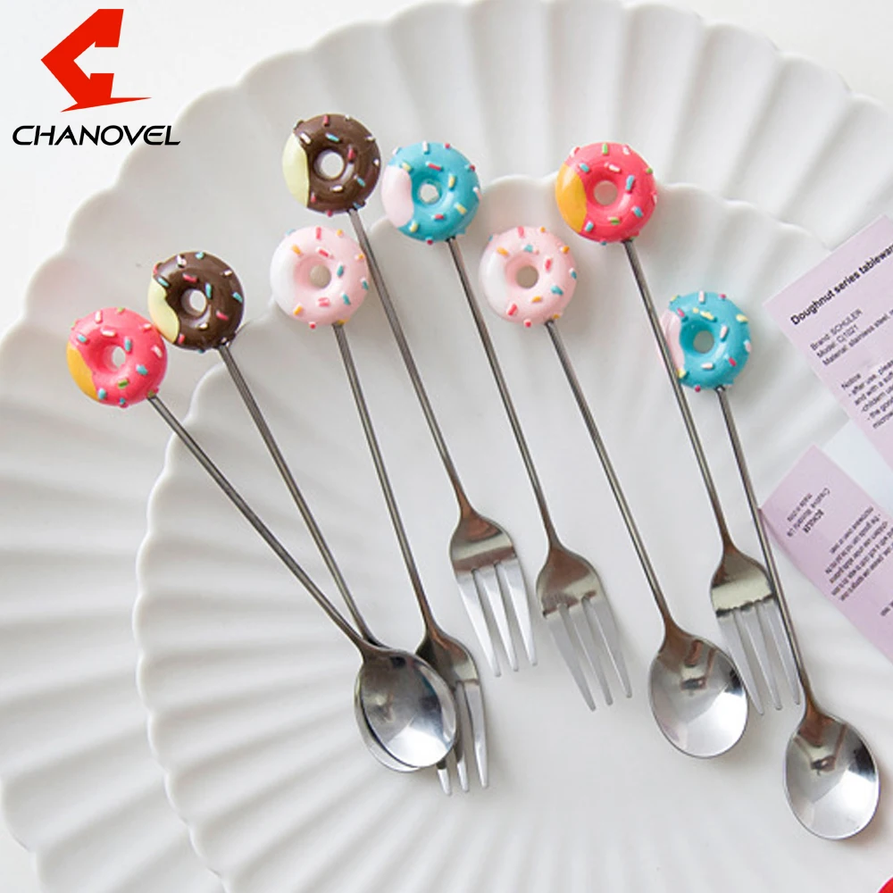 CHANOVEL Нержавеющая сталь Пончик ложка пончик ложки кофе Десерт чай мороженое