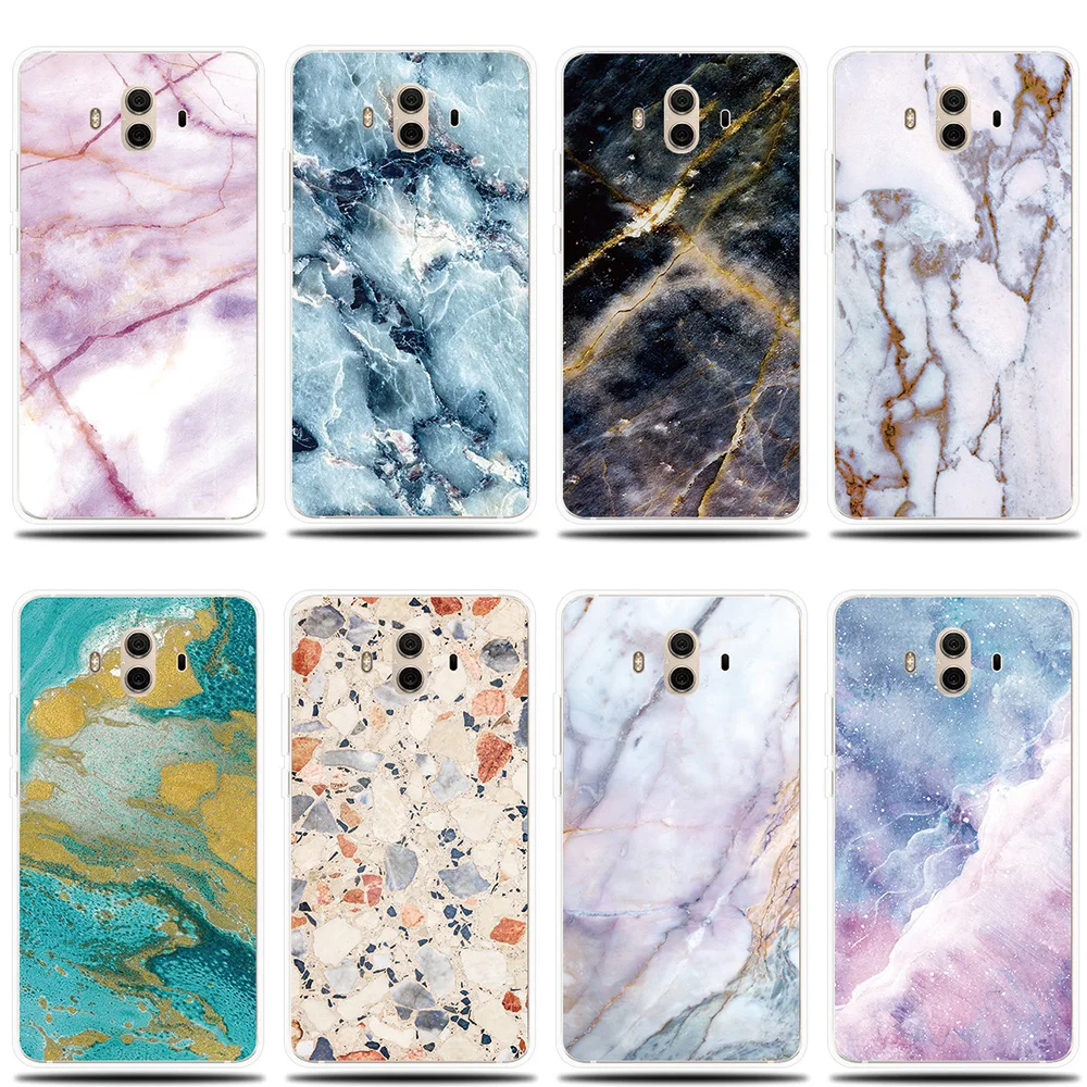 

Silicone Case for Huawei Mate 9 10 20 Lite Pro 8 Cover Marble patterned Shell Couqe for Mate 20 10 9 Pro Lite 8 Phone Case