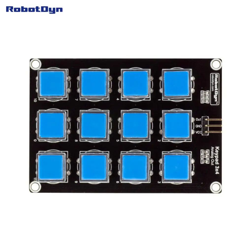 Модуль клавиатуры 3 x 4. Один аналоговый выход.|raspberry analog|arduino analogkeypad 3x4 |