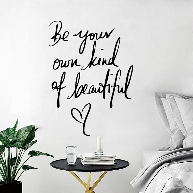 Be Your Own Kind Of Beautiful Quotes Be Your Own Kind Of Beautiful Vinyl Wall Stickers Quotes Lettering Words  For Kids Girls Bedroom Living Room Home Mural Art Decal|Wall Stickers| -  Aliexpress