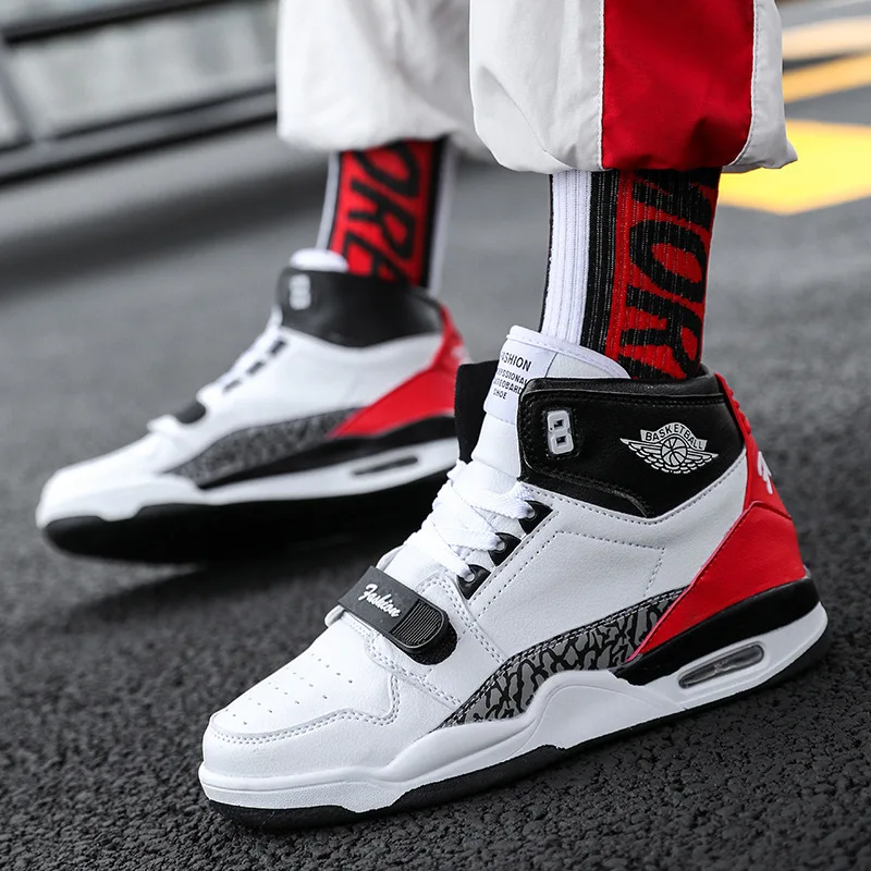 

Autumn and Winter High-rise Air Cushion Moisture Men's Shoes Sports Basketball Leisure Air-permeable Wear-resistant Shoes