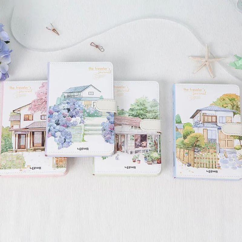 

1 Pcs Deer House Yard Hardcover Notebook Diary NoteBook Writing Pockets Book Travel Journal Gift Daily Planner School Stationery