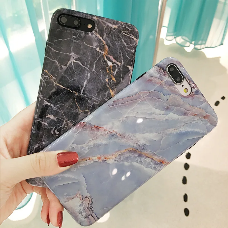 

Marble Case on For Coque iphone 7 XS MAX Case Soft TPU Back Cover For iphone 6 6S 7 8 Plus 7Plus 8Plus iphone X S XR Glossy Case