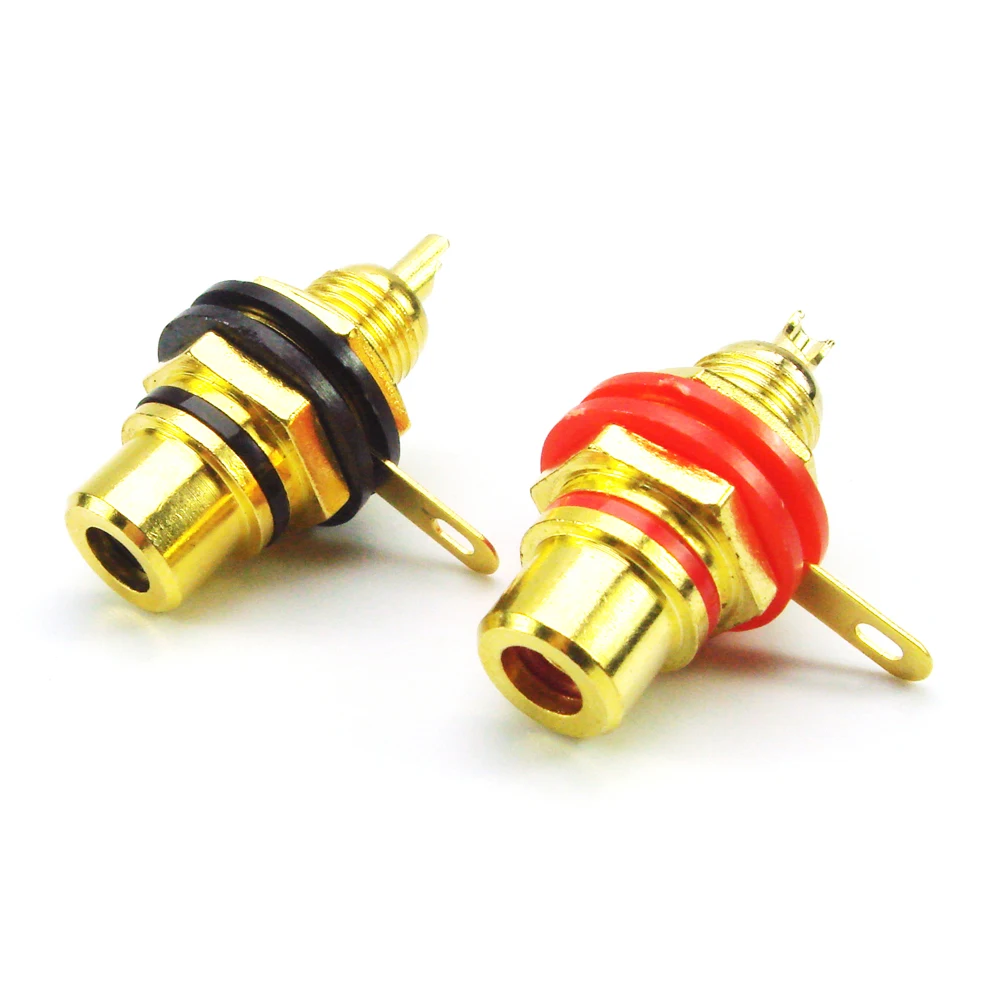 1pair-lot-Top-Quality-Gold-Plated-Speaker-Terminal-Binding-Post-RCA-Phono-Female-Chassis-Panel-Sockets (2)