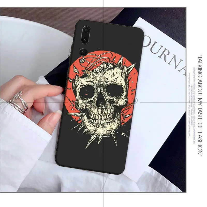 Retro Style Flower Skull Crow