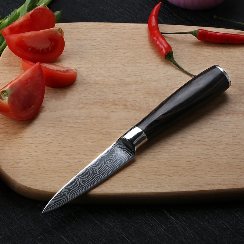 Damascus 3.5inch Kitchen Paring Knife Japan Fruit Knives 7cr17