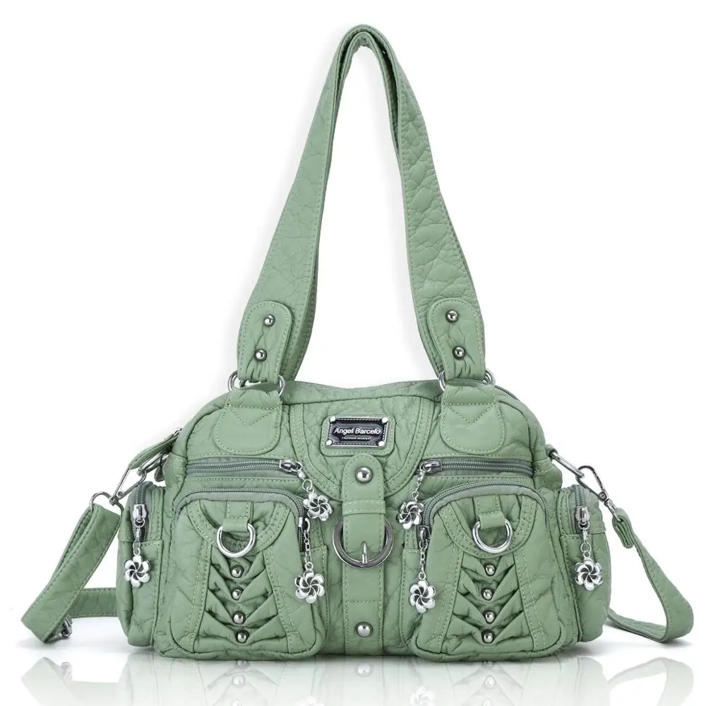 

Angelkiss Casual crossbody bags for women PU leather sling bag female roomy multiple pockets shoulder bags for street shopping