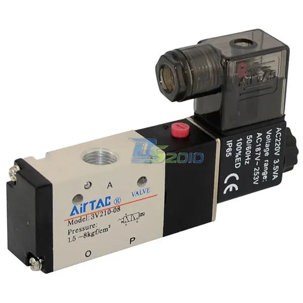 

Good Quality 1/4" AC 24V 3 way 2 position Pneumatic Electric Solenoid Valve NPT Air Aluminum