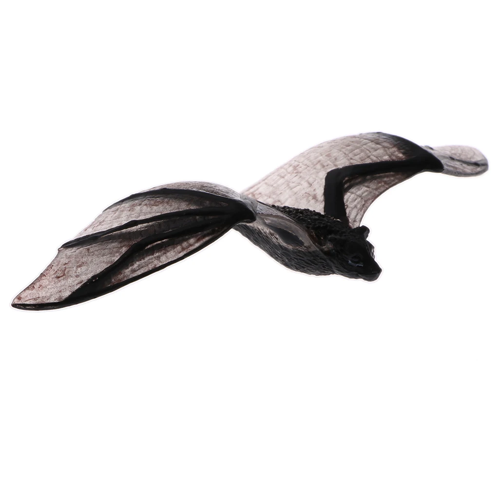 Realistic Jungle Bat Toy Animals Action Figure Playset, Kids Toddler Nature Plastic Toys Home Decor Black