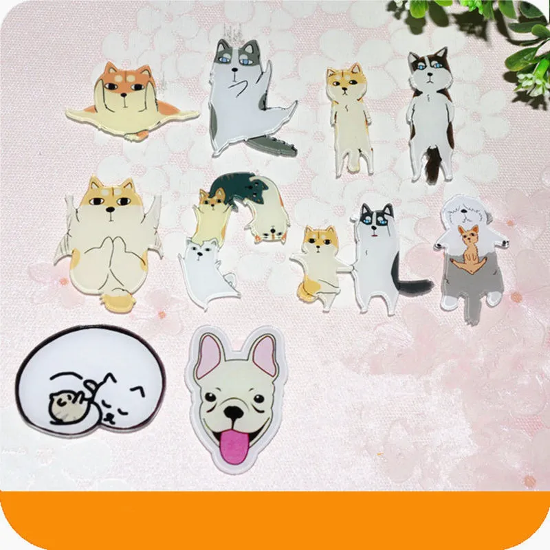 

1Pcs Painting Animals Cute Dog Cat Badges For Clothing Acrylic Badges Kawaii Icons On The Backpack Pin Brooch Women Accessories