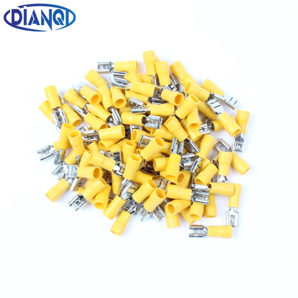 

FDD5.5-250 FDD5-250 Female Insulated Electrical Crimp Terminal for 4-6mm2 wire Connectors Cable Wire Connector 100PCS/Pack FDD