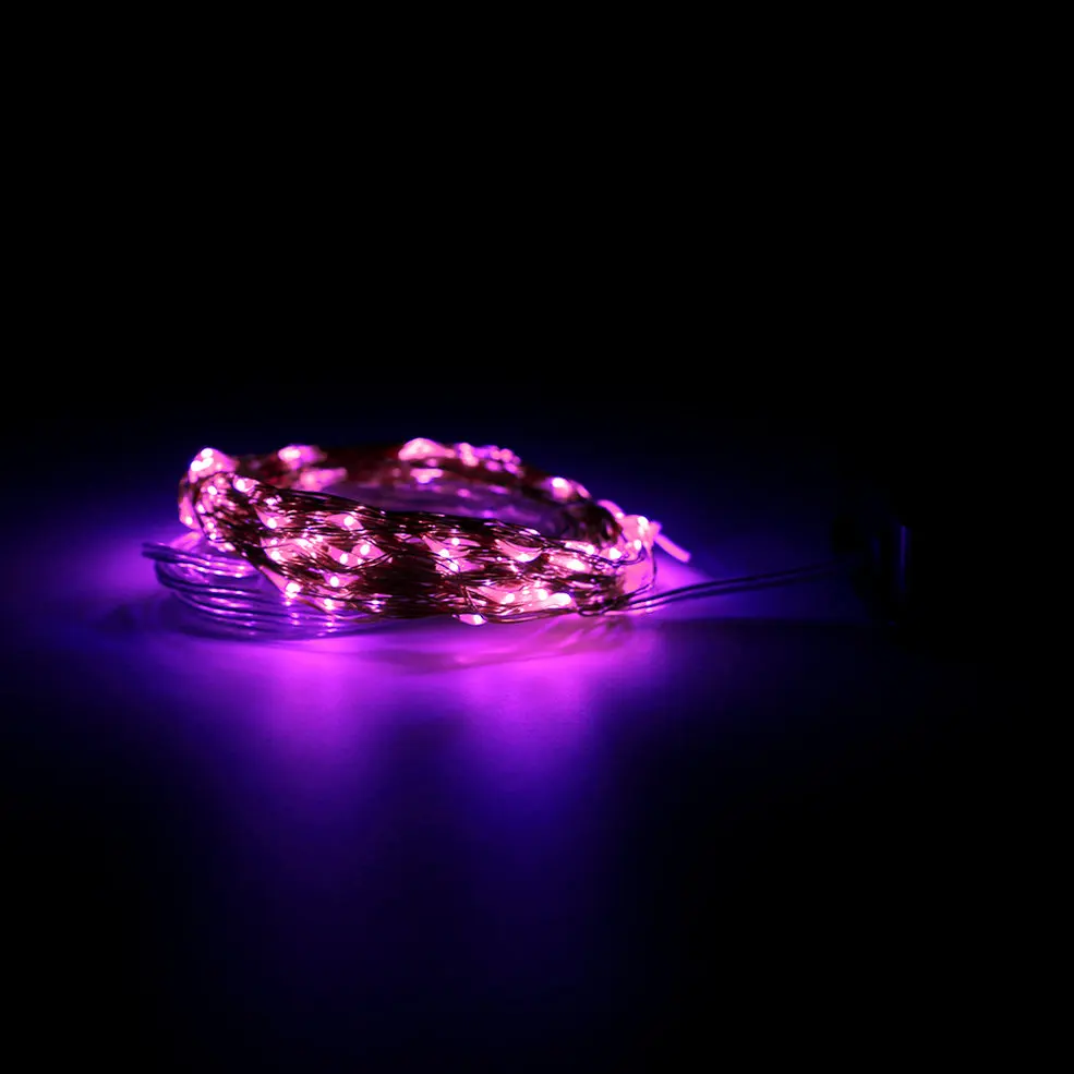 

5 PCS Solar Powered Purple light 10M 100LED Copper Wire Outdoor String Fairy Light
