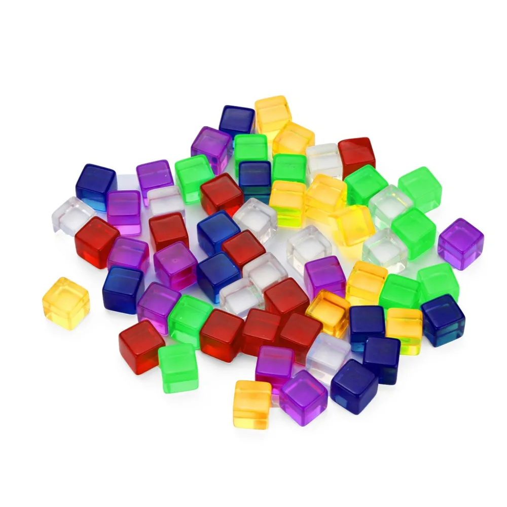 

25pcs 15mm Clear Colorful Dice Transparent Dices for Board Game Bar Camdling Playing Rpg Game Club Party Accessories Bauble LD