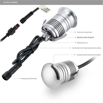 

IP67 3W 12V LED Underground Light Outdoor Landscape Lighting Recessed Spot Light Kit Patio Pavers LED Floor Deck Stair Lamp