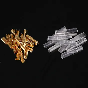 

100pcs Brass Crimp Terminal 2.8mm Female Spade Connectors With 100pcs Insulating Sleeve 22-16 AWG 15*5*2mm