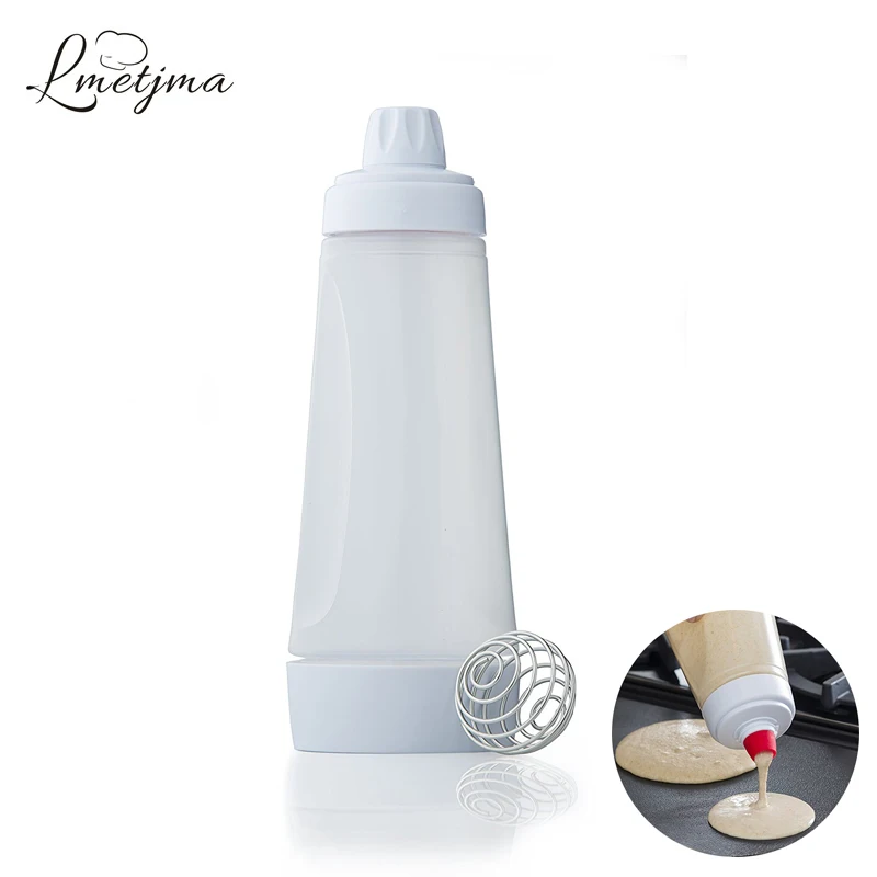 LMETJMA 1000ML Batter Mixing Bottle PP Pancake Batter Mixer Pancake