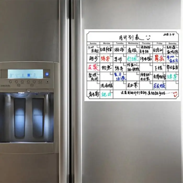 Прочная водонепроницаемая многоразовая магнитная доска объявлений календарь белый, черный стикер для холодильника