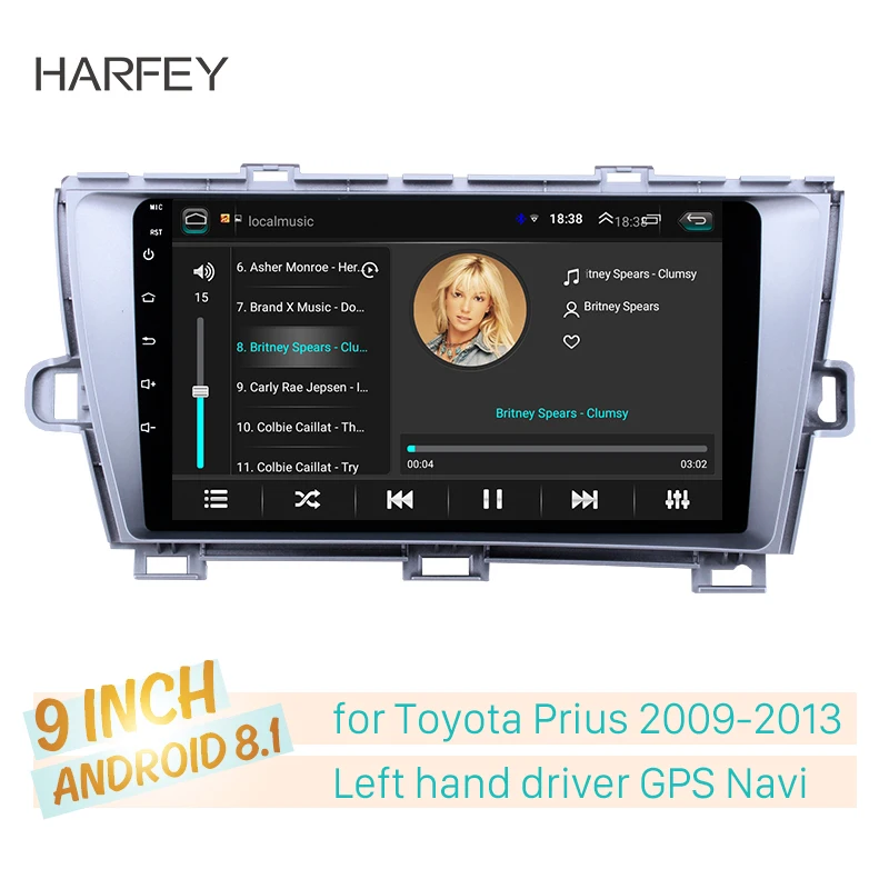 Сенсорный HD радиоприемник Harfey 9 дюймов Android 1 для Toyota Prius 2009 2013 с левым рулем GPS Φ Wi Fi