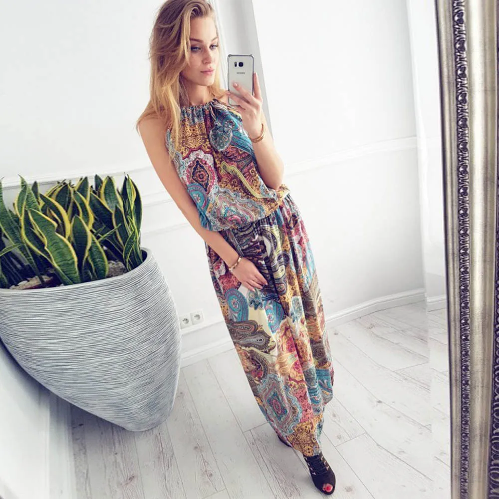

JAYCOSIN New Fashion Womens Summer Vintage Boho Long Maxi Evening Party Beach Floral Dress 2019 A#