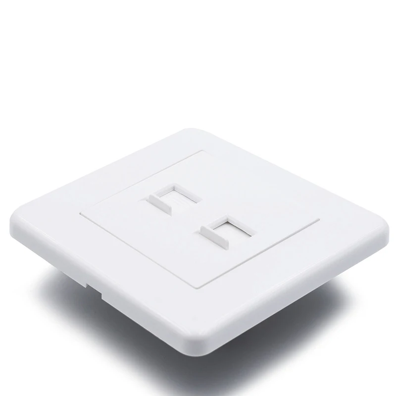 White PC RJ11 + RJ45 Wall Panel pic 4