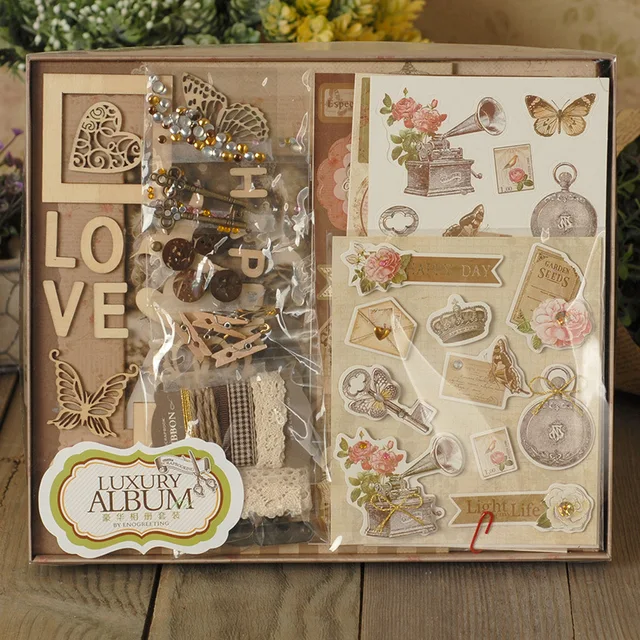 ribbon gift scrapbooking kit diy handmade photo album vintage ribbon gift albums