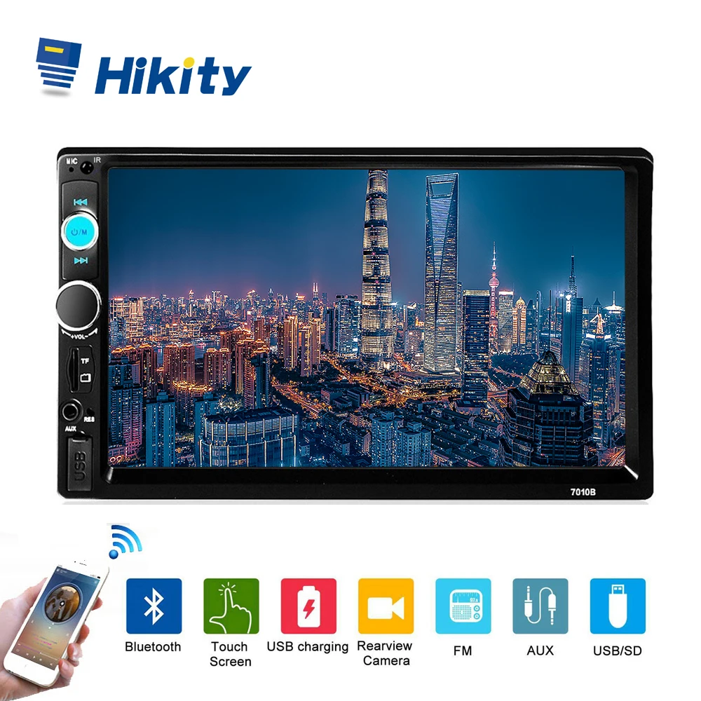 

Hikity 2 Din Car Radio 7" MP5 Multimedia Player Touch Screen Digital Display Bluetooth USB FM 2din Autoradio Car Backup Monitor