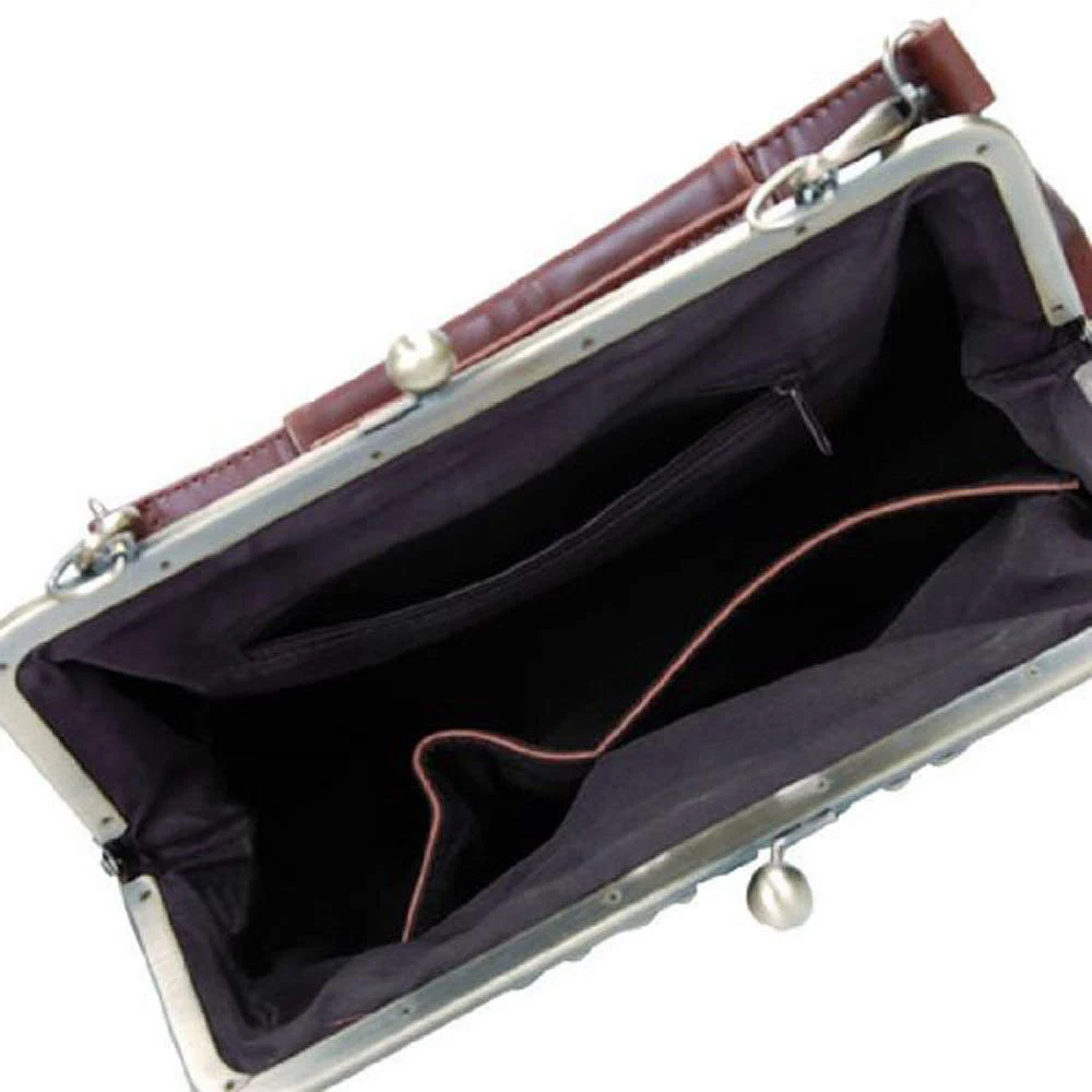 FGGS Ретро винтажная сумка на плечо из искусственной кожи тоут портфель темно