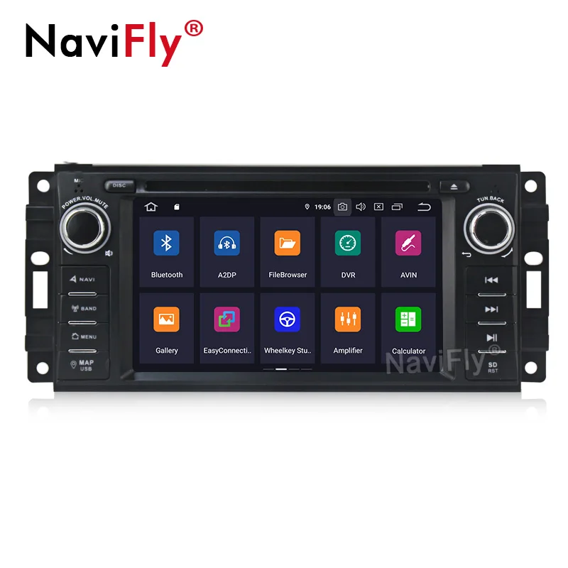 

NaviFly IPS DSP 6.2" Android 9.0 Car Radio DVD Player GPS Navigation for JEEP Patriot Liberty Wrangler Compass DODGE Chrysler