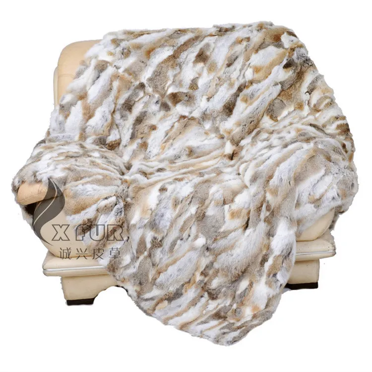 

CX-D-11B-X 218X218cm Wholesale Fashion Patchwork Genuine Rabbit Fur Rug